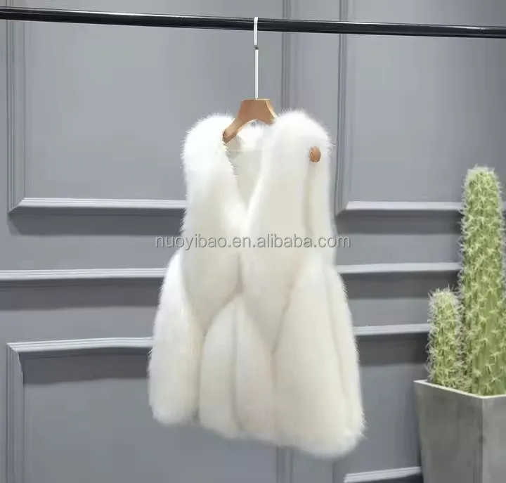 Fashion women faux fur vest coat Casual street wear Fox Fur Jacket Waistcoat Sleeveless coat lady winter fur vest