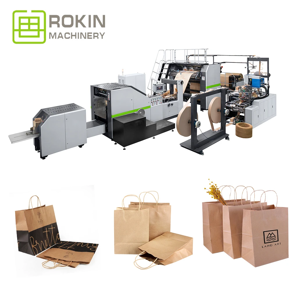 Competitive paper hand bag making machine suppliers in china for shopping bags craft paper bag making machine colored