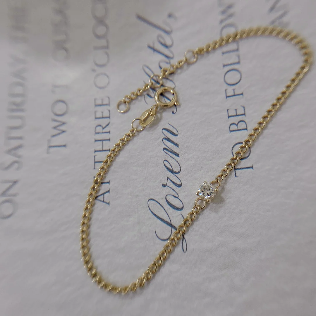 Wholesale 18k Real Gold Natural Diamond Au750 Thread Rose Luxury Initial Bracelet New Arrivals Fine Jewelry