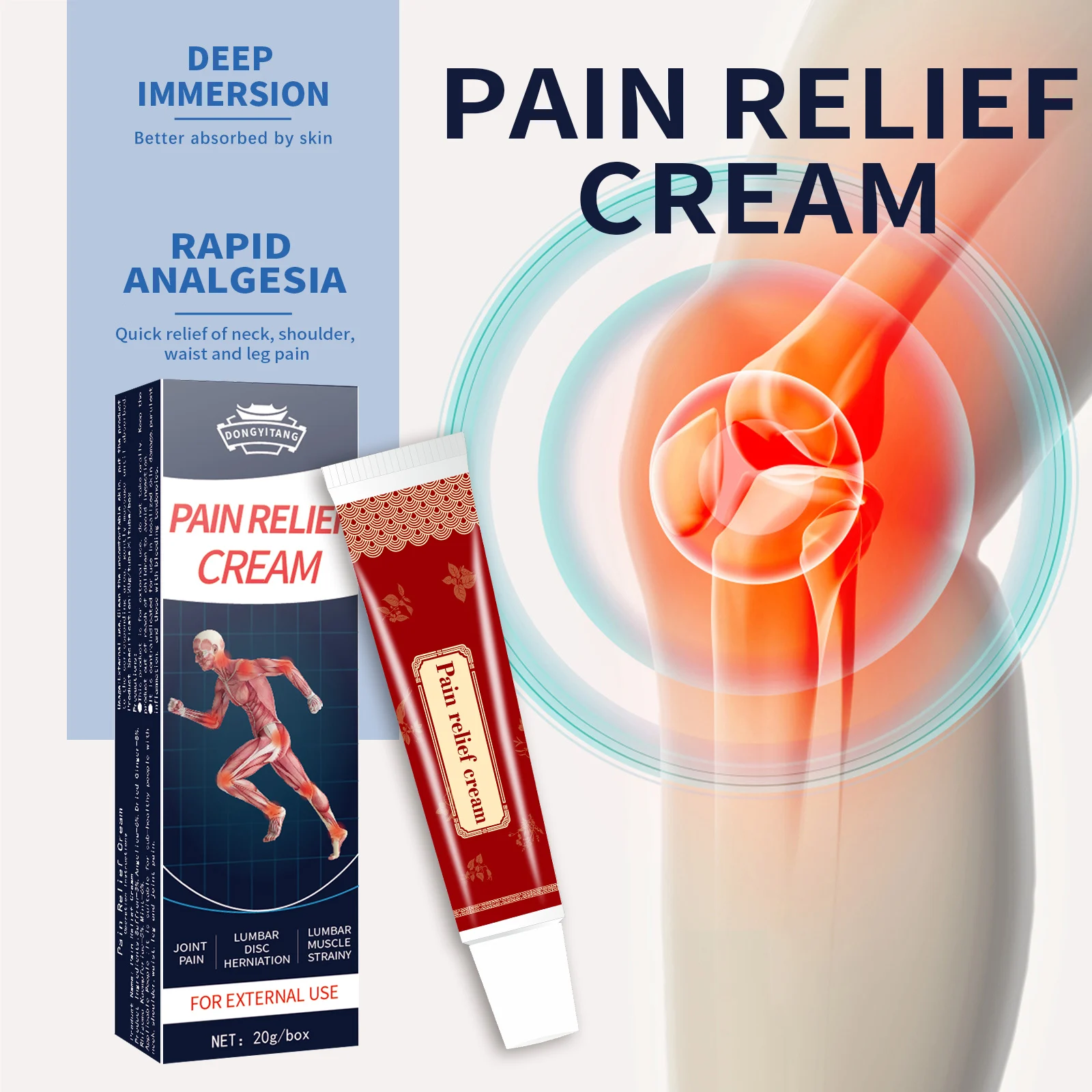 Knee Joint Pain Ointment Chinese Herbal Formula Leg Pain Soothing Cream