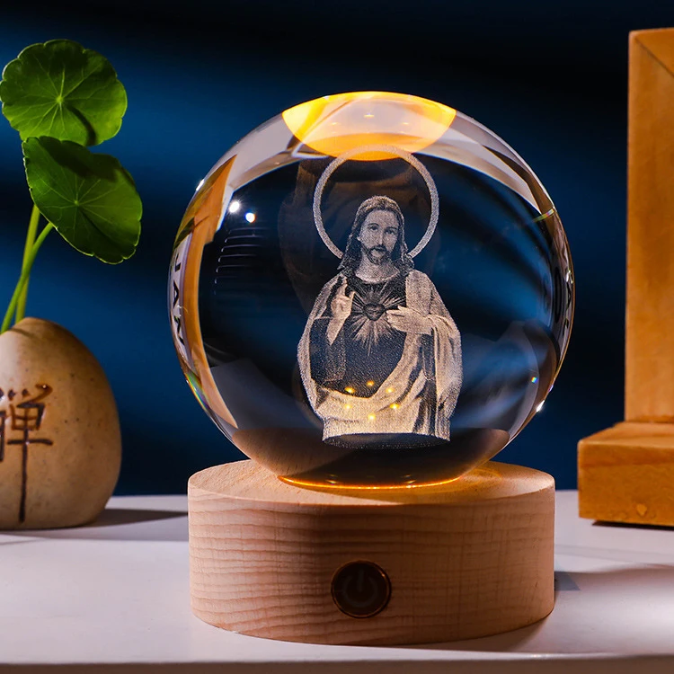 popular cloud rain astronaut earth Moon Saturn universe mini 3D Crystal present Ball crystal crafts  Night Lamp light