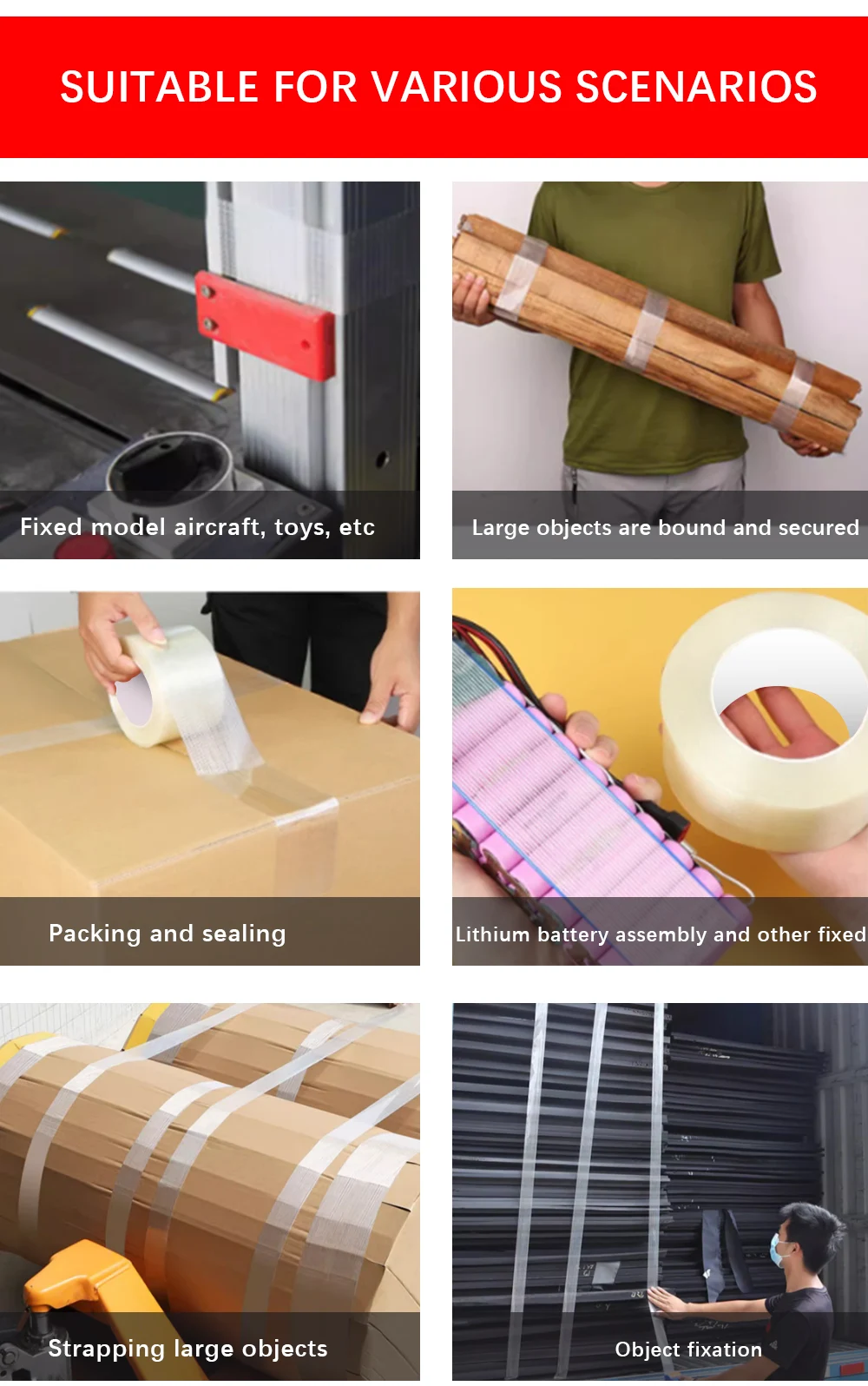 BYSLI Wholesale Hot Sale Heavy Duty Packaging Fiberglass  Filament Adhesive Fiber Glass Tape