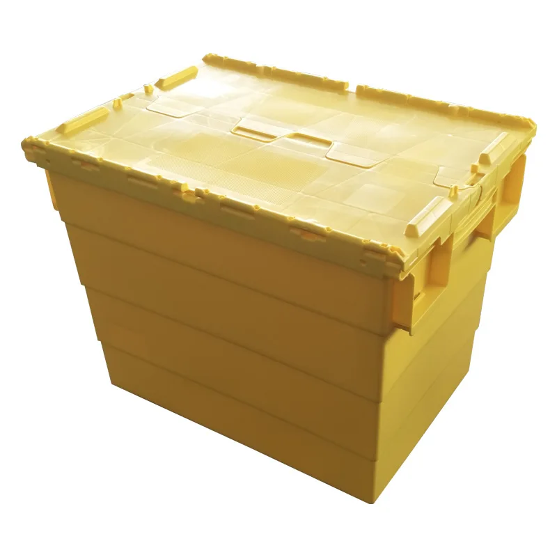 blue large light duty banana foldable container with lid or wheels