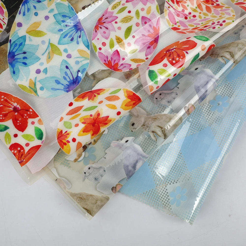 High quality custom digital printing rabbit design on 100% TPU clear vinyl fabric for shoes