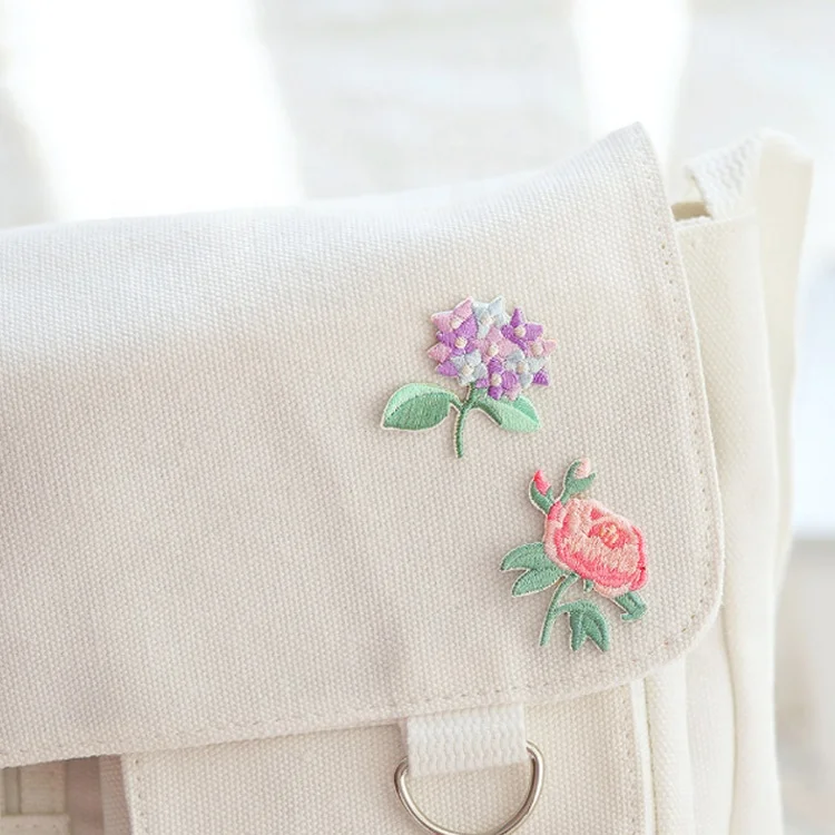 HZ070 вышитые растительные цветы, горячие наклейки, одежда, пуховик, персонализированные нашивки с вышивкой