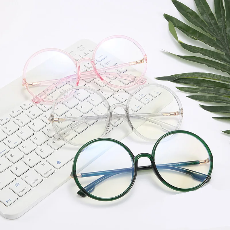 Korean Fashion Tr90 Anti-Blue Eyeglasses Women Men Fashion Glasses Frames Retro Clear Lens Glasses 2022