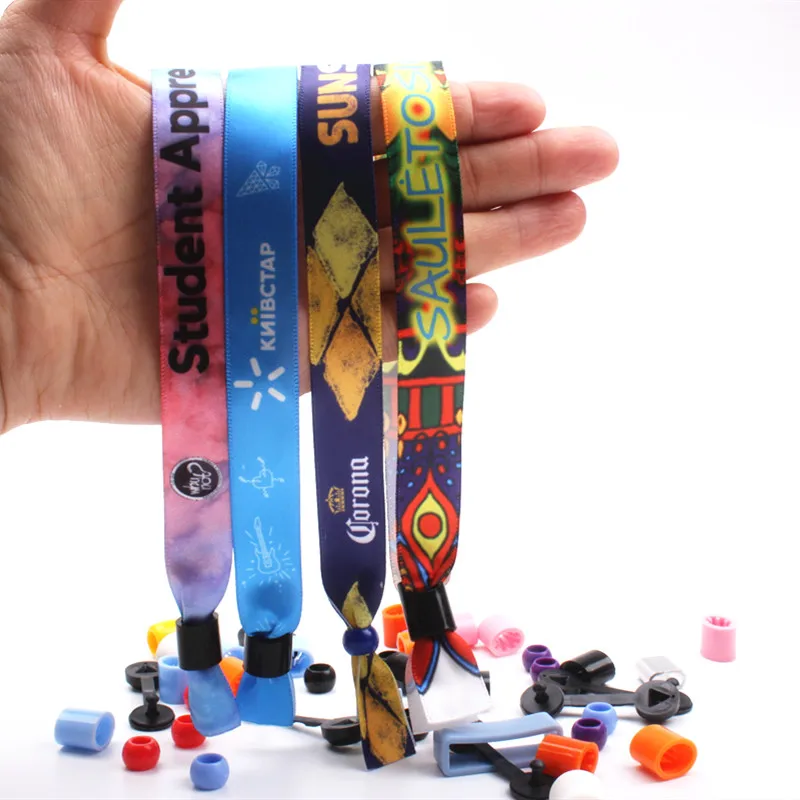 Custom fabric sublimated satin ribbon wristband friendship bracelets for hallowmas