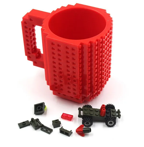 Creative Christmas Gift Diy Block Puzzle Mug For Kids Build-On Brick Mug Lego  Cup
