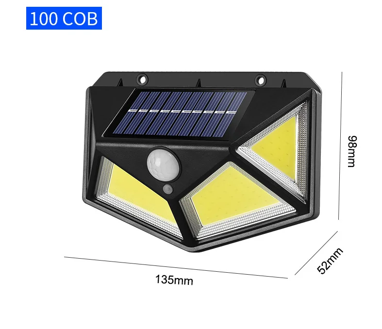 Super bright COB 76 LED sense light with  CE RoHS Certificate  Outdoor Sensor Lighting Lamp Wall Solar Light