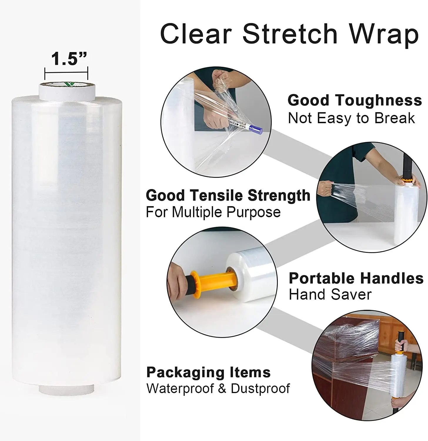 Customizable 23 Micron Lldpe Pallet Wrap Stretch Film For Machine Use /hand use