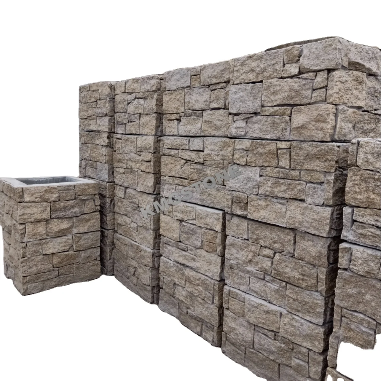 Slate Fence Columns and Pillars on Cement Board for Stack Stone Veneer Sheets
