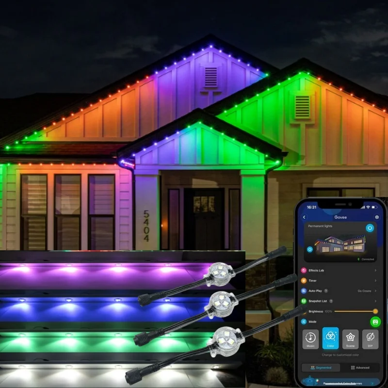 Перманентные рождественские алюминиевые трековые огни UCS2904 DC12v 5050 3 светодиодов RGBW полноцветные светодиодные IP67 водонепроницаемые наружные украшения