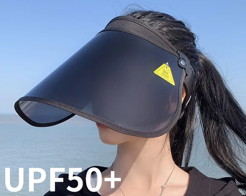 Hot Sale Sunscreen Mask Female Anti-ultraviolet Full Cover Face Walking Cycling Sun Hollow Top Hat Summer Cycling Visor Hats