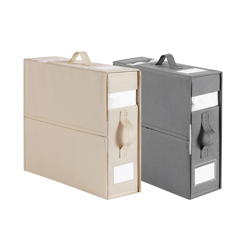 Oxford Fabric Foldable Sheet Organizer Closet Sheets Set Folder Keeper with Window Bed Sheet Organizers and Storage