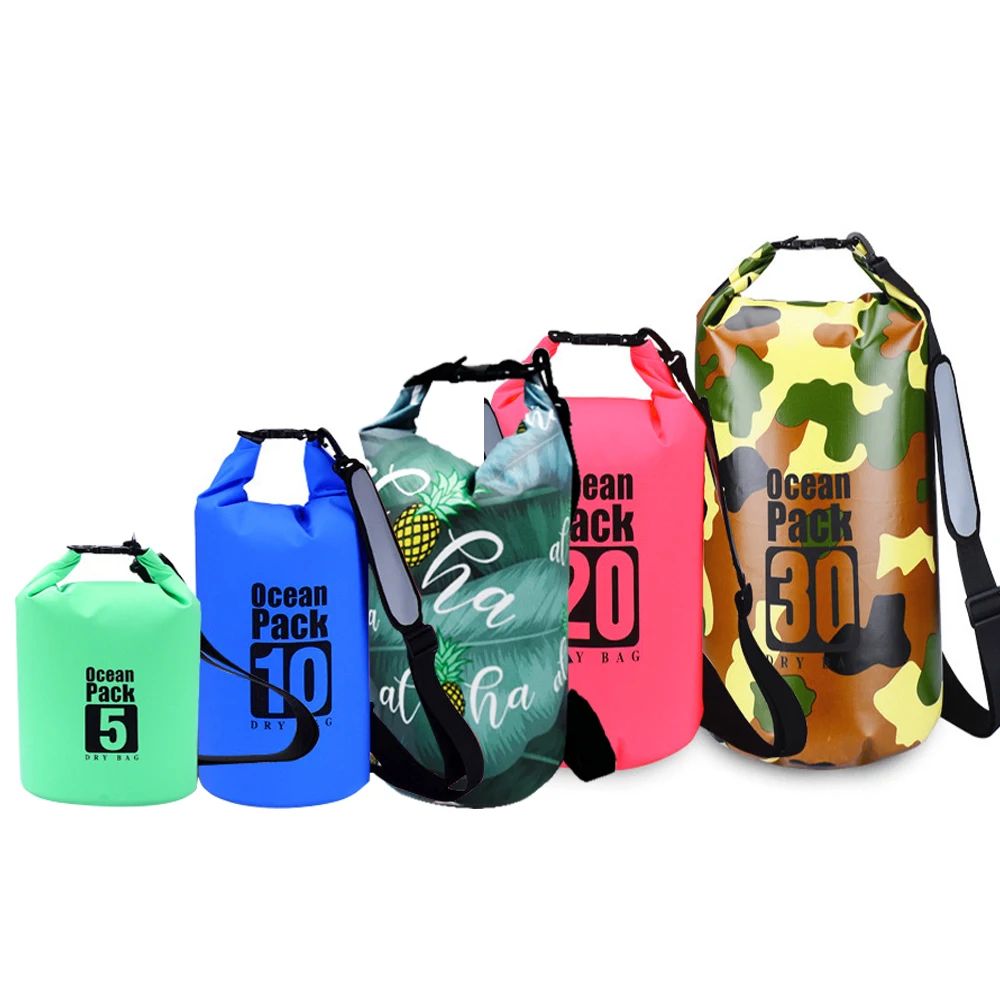 
2L 5L10L15L20L25L30L 40L 50L60L Boating Floating Hiking Kayak Wet 250D/500D tarpaulin Outdoor Ocean Pack waterproof dry bag 