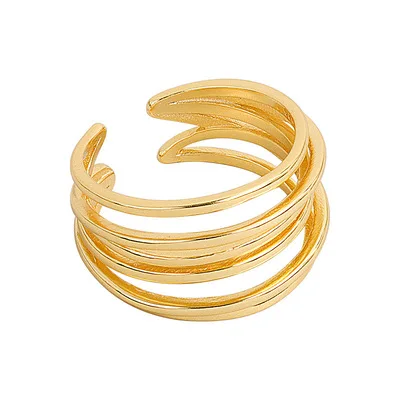 New Stainless Steel Multilayer Irregular Thin Rng Opening Index Finger Ring For Women Customized Titanium Steel Ring
