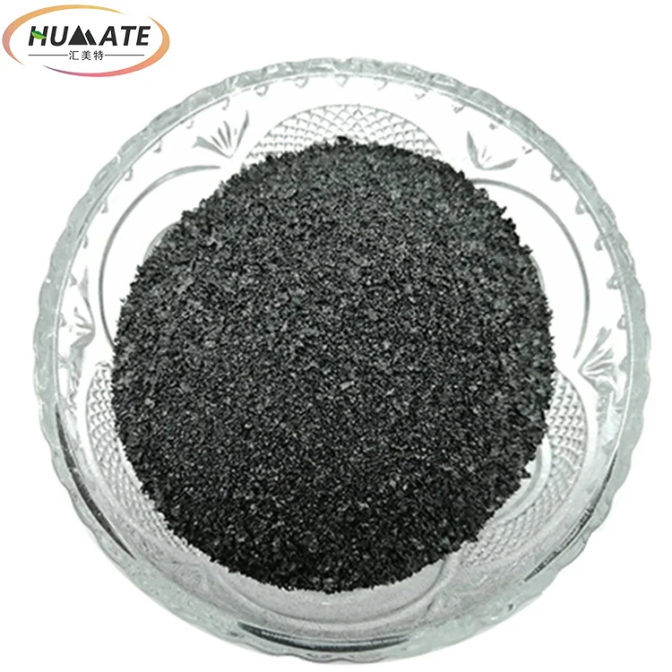 Ningxia Humate foliar flower and fruit spray fertilizer humic acid China trade potassium humate shiny flakes