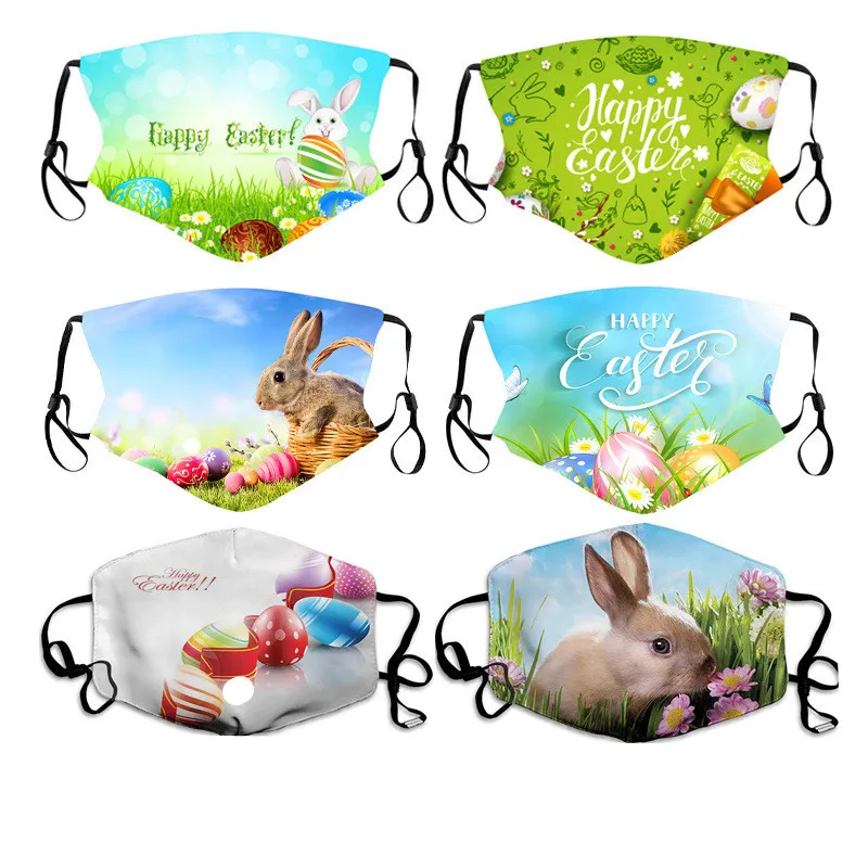 Custom designer happy Easter cloth mask  party masks washable protective cotton reusable face mask