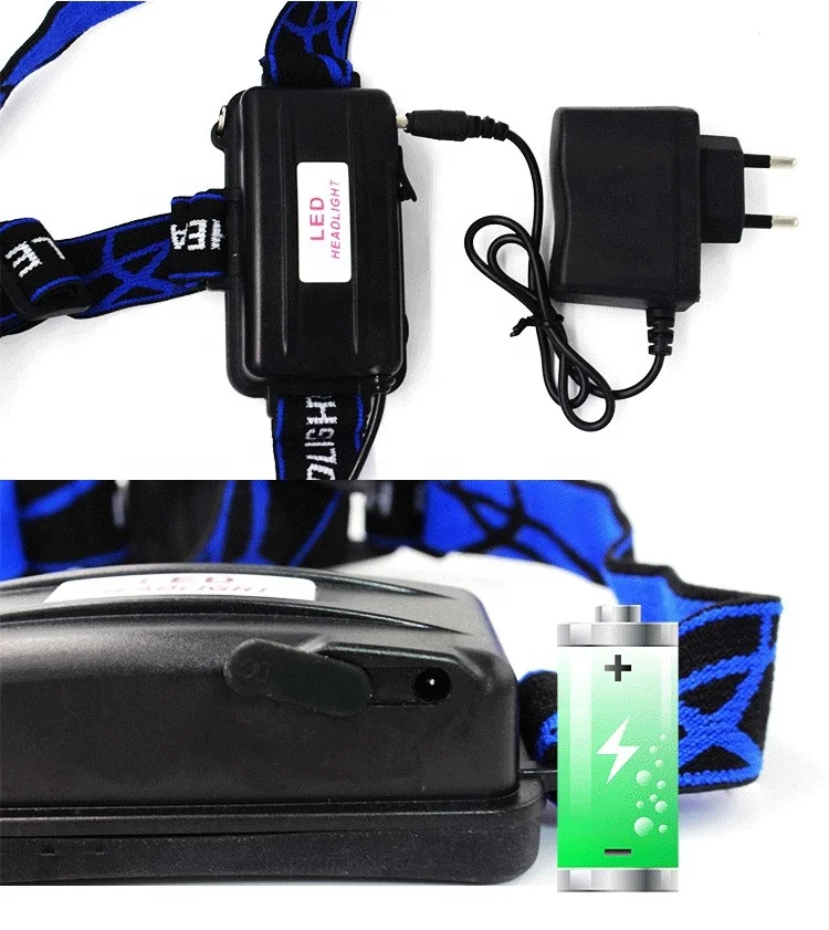 
Rechargeable Battery Power Source High Beam Head Torch Light LED Waterproof Head Lamp Light 