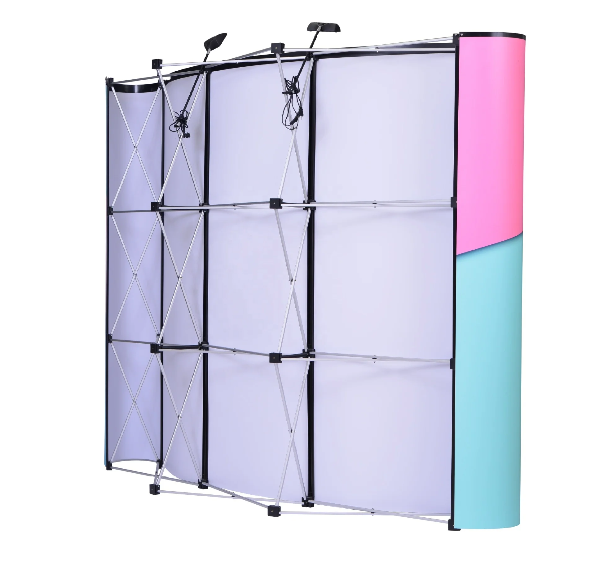 GLOBAL TENT Custom Curved Pop-up Display Exhibit Expo Banner Stand Exhibition Signage Board