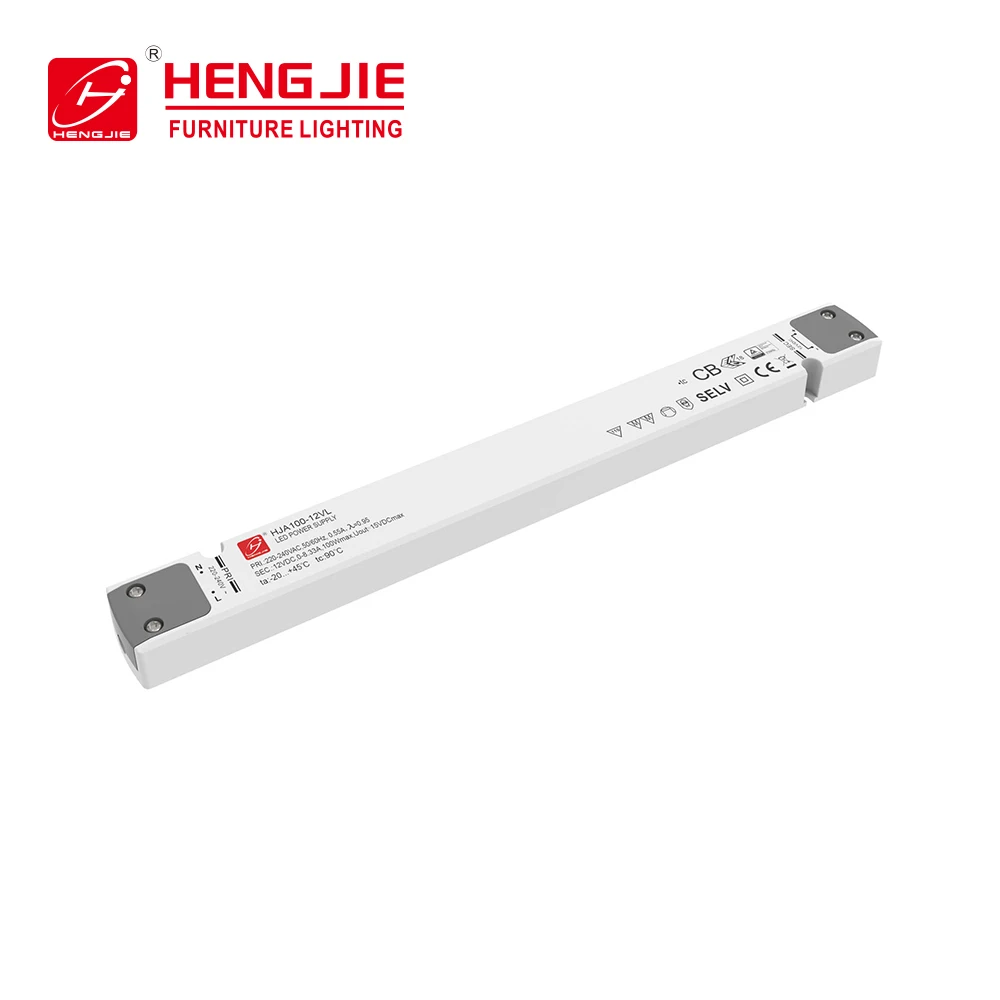 HENGJIE  Ultrathin Strip Constant Voltage Driver 100W 12V/24V Transformer