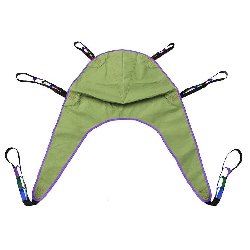 Divided Leg Padded Fabric Bed Transfer Nursing Sling Full Body With Head Support For Patient