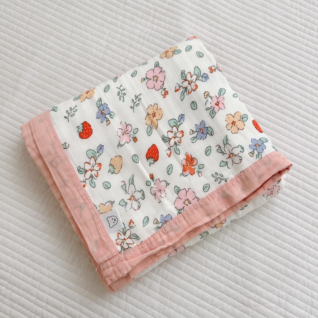 Comfortable Soft Bamboo Fiber 4 Layers Baby Muslin Swaddle Blanket For Baby Sleeping Receiving Blanket