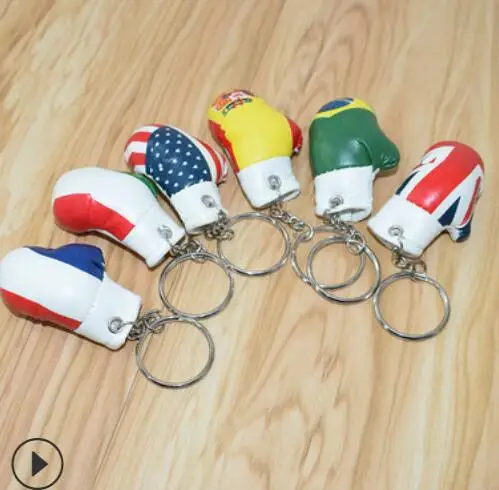 
Free Shipping 24pcs/lot Mini Boxing Key Chain Key ring pendant 
