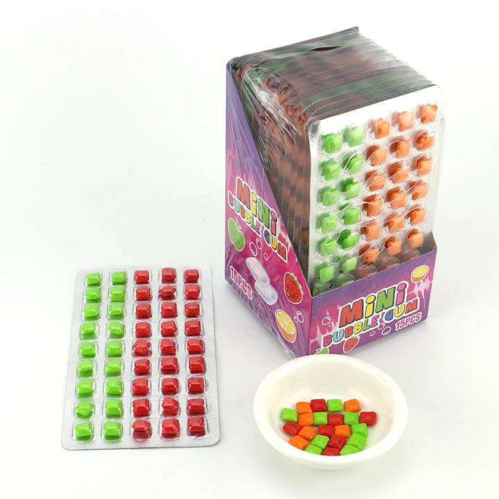 Mini square bubble gum chewing gum candy in tablet