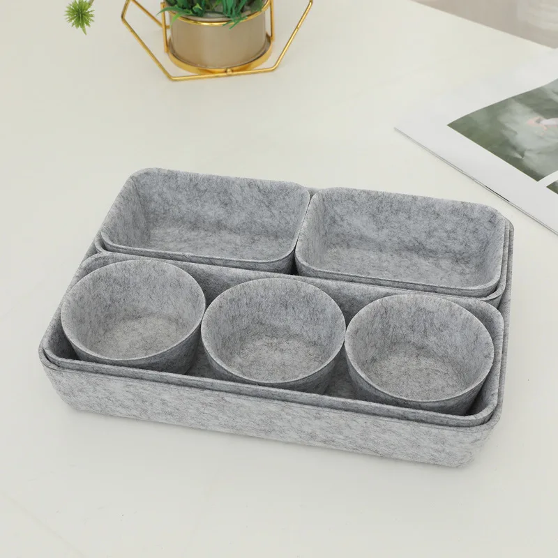 Drawer organizers bins felt storage bin office organizer Shallow Small Desk organizer trays Draw dividers festival gift