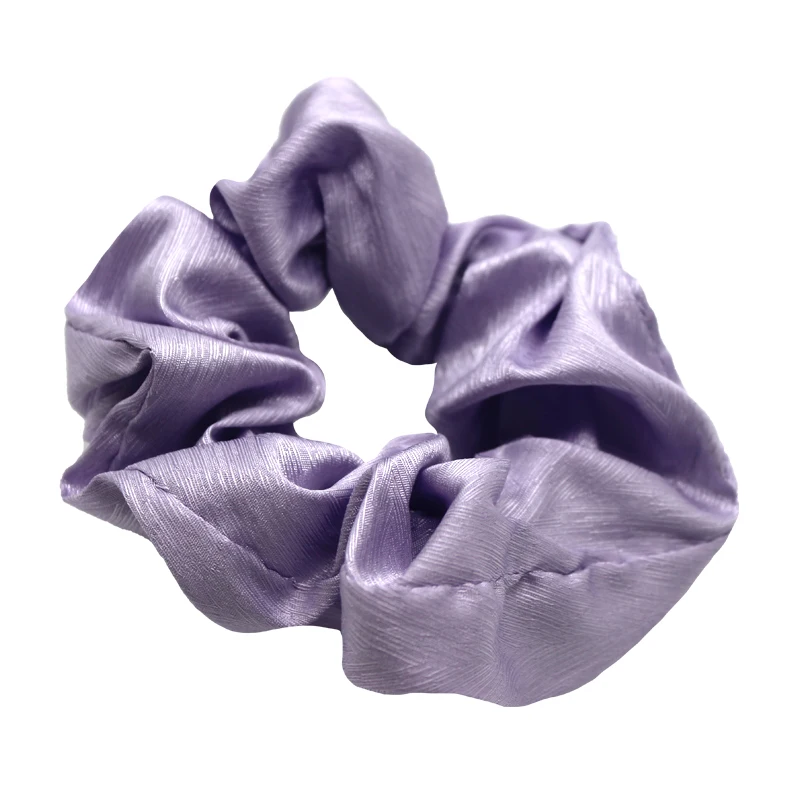 Wholesale Women Solid Color Fabric Elastic Band Satin Hair Scrunchies