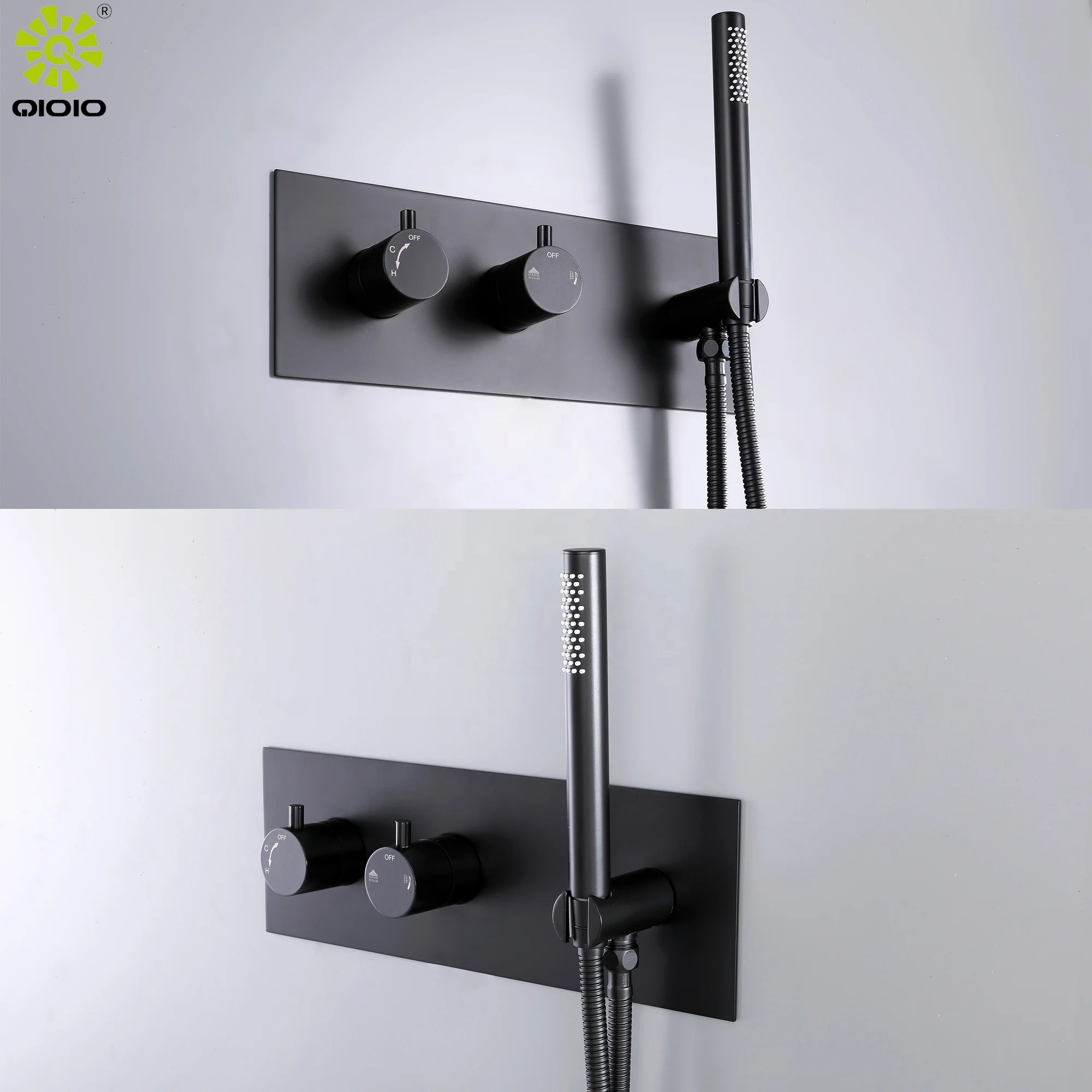 304 Stainless stain Brushed gold Bathroom hot & cold mixer in wall shower system  bath & shower faucets
