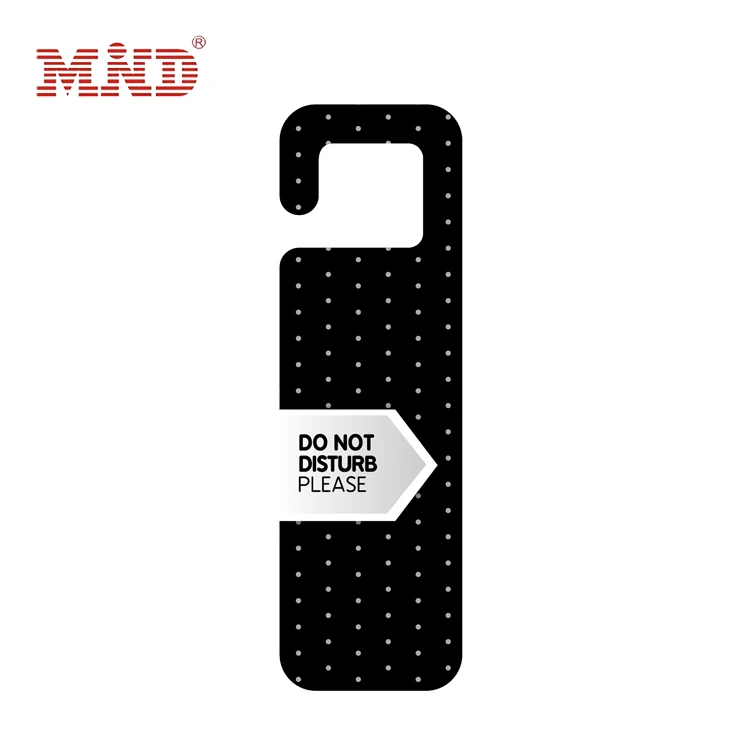 Both side full color printing  custom decorative die cut PVC hotel door hanger do not disturb card