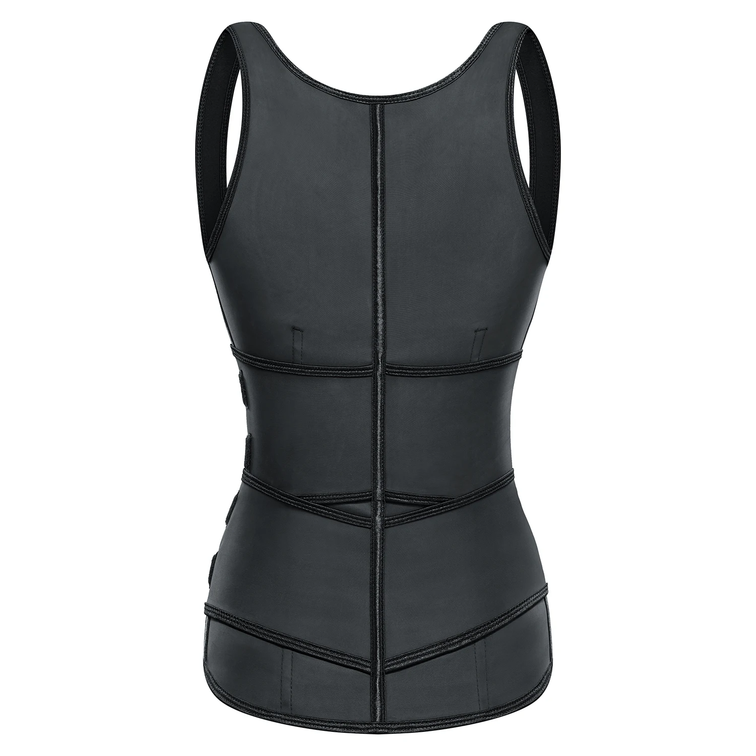 LangQin body shaper vest 2 double belt with hooks design latex Back support waist trainer vest with zipper