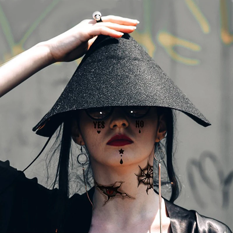 Custom Halloween temporary Tattoo Sticker fear party pumpkin kid Realistic Tattoo  Blood Wounds  For holiday party Decoration