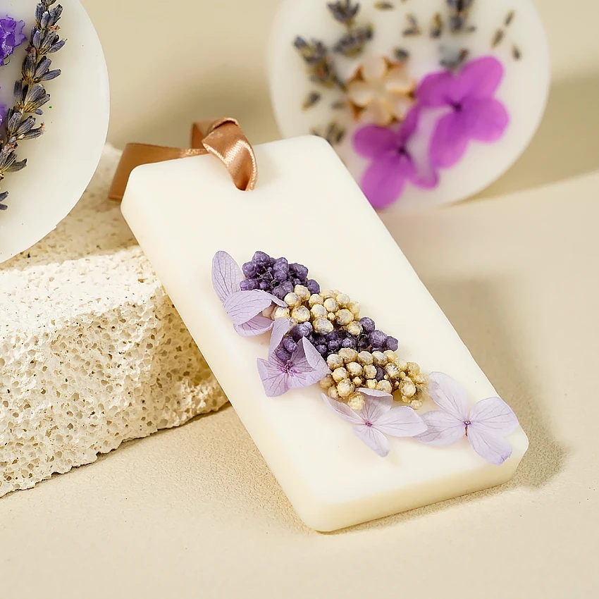 Newest Wholesale Custom Handmade Aroma Dried Flower Leave Petal Bud Home Decor Scented Wax Tablets