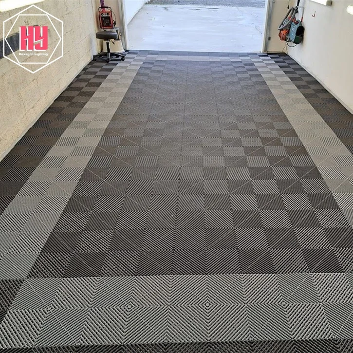 Wholesale Flexible Interlocking Plastic 400x400x18mm Floor Mat PP Garage Floor Tiles For Car Parking Carwash Detailing Shop
