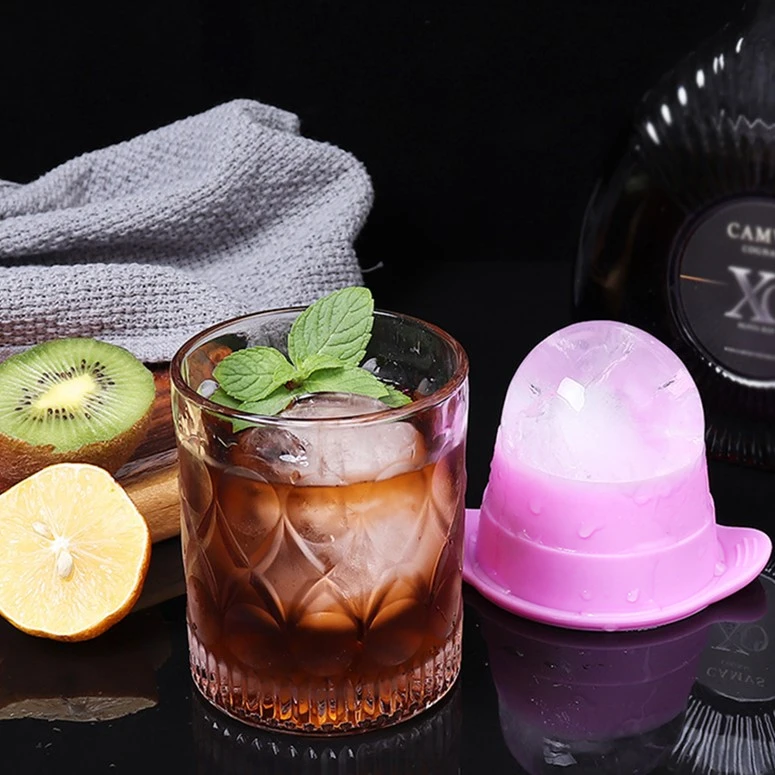 direct factory price Large Ice Ball Tray Maker Spherical Silicone Round Frozen Cube Making Whiskey Hockey Mold with cover