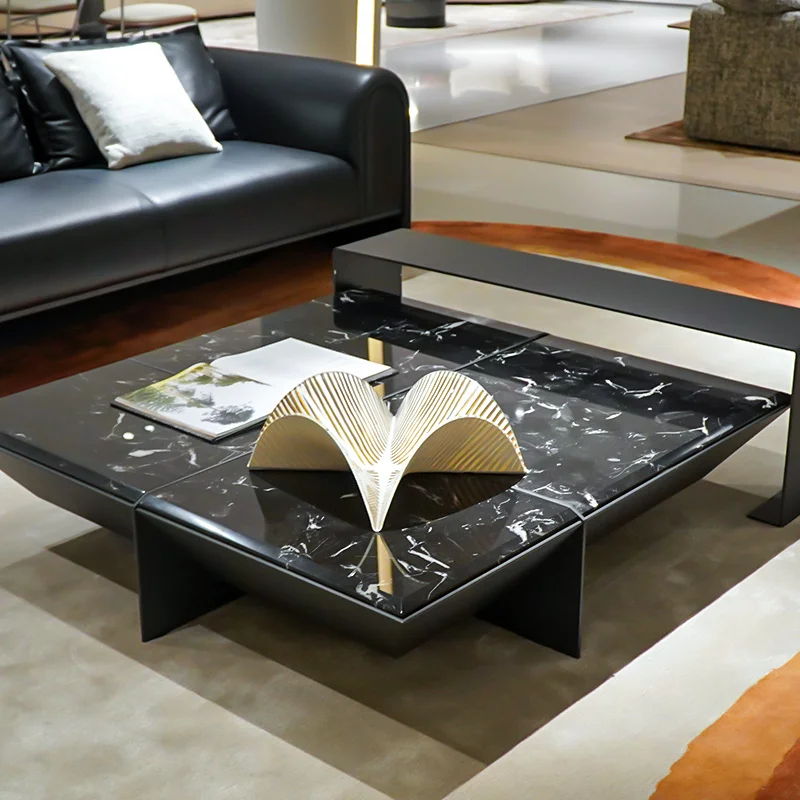 MODENFILI Modern Design Marble Center Table Unique Low Height Coffee Table for Living Room Bedroom Hot Sale Furniture Home Use