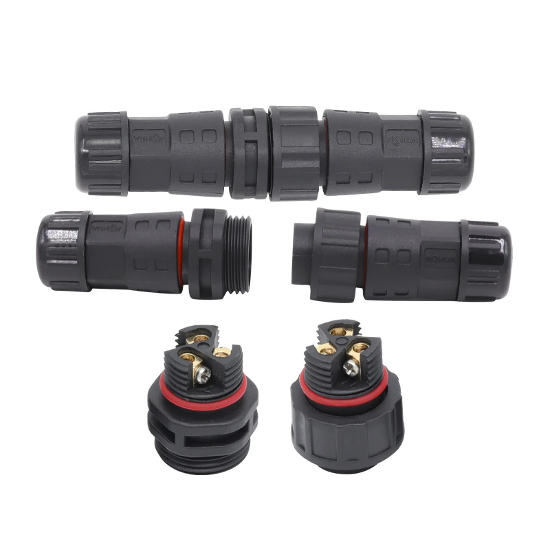 LED Driver Power Cable Joint 3pin Solder Screw IP67 M20 15A Waterproof Connector Assembly