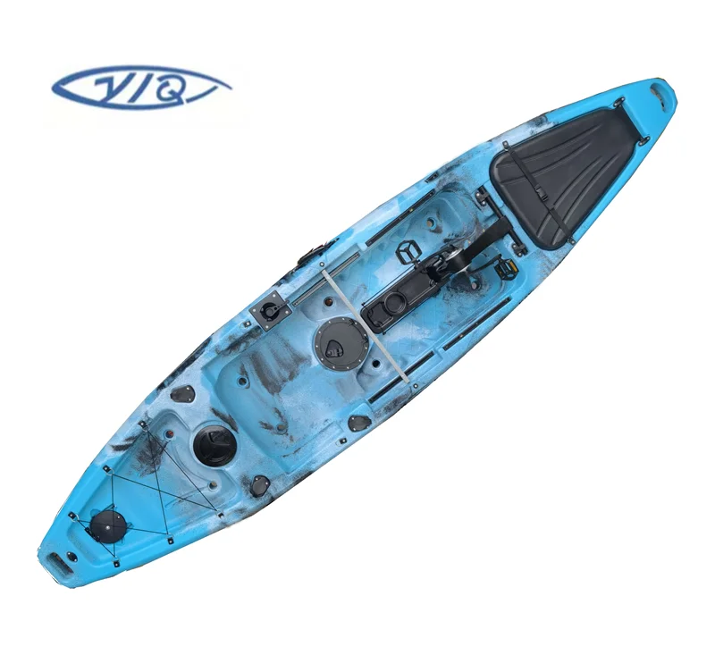 12ft  foot drive propeller pedal plastic fishing kayak with rudder system