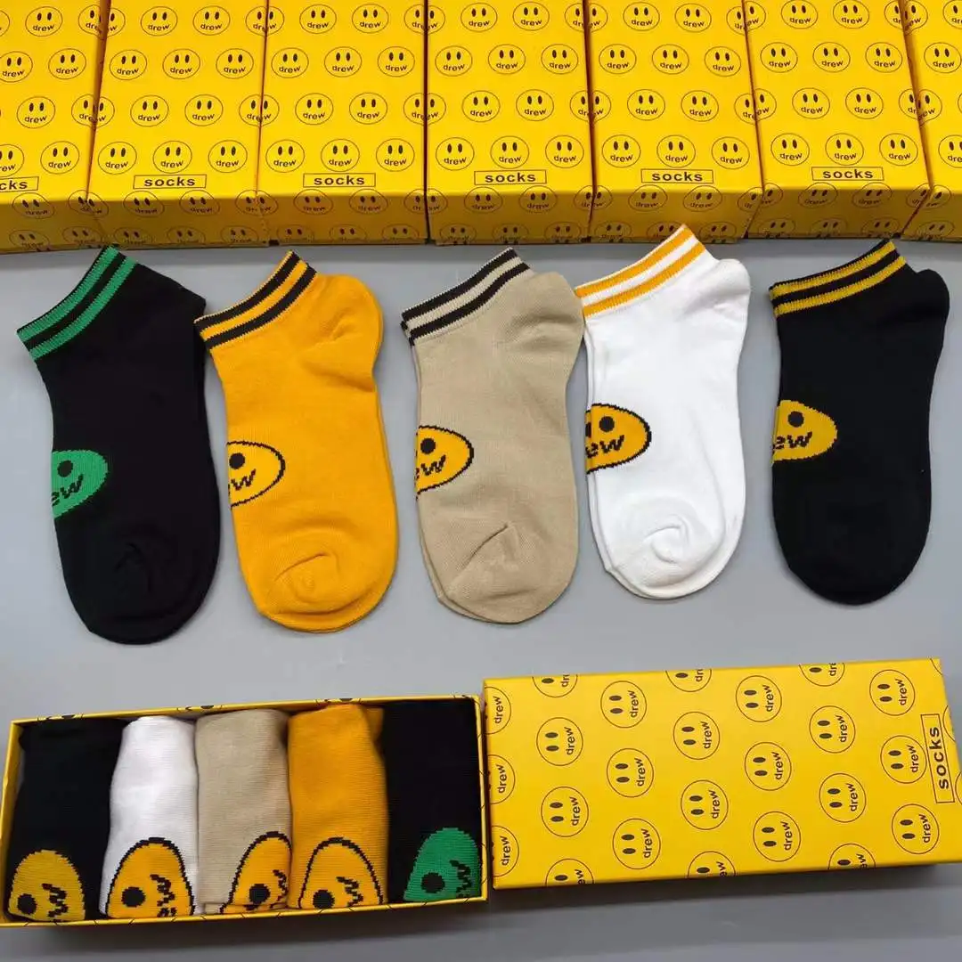 Smiley Print Cute Socks Korea Fashion Spring Autumn Cotton Women Lady Smile Face Sock