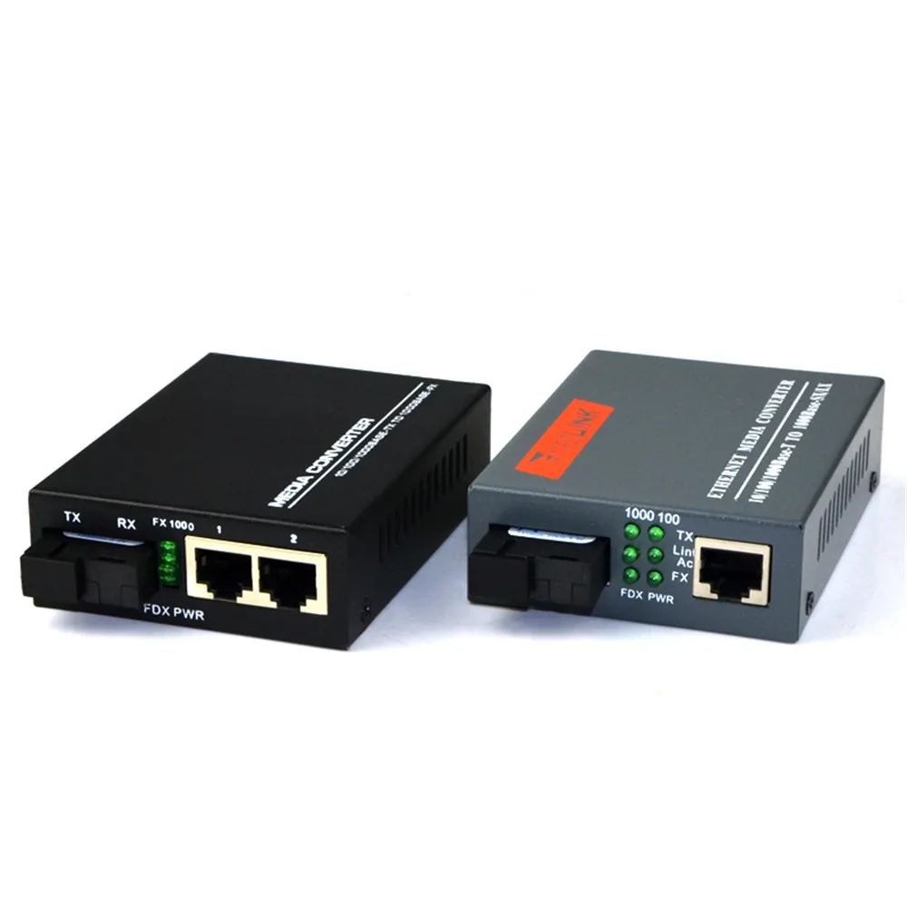 1000M Fiber Media Converter HTB-3100 A/B 20km 10/100Mbps SC RJ45 Port Single-Mode Single Fiber