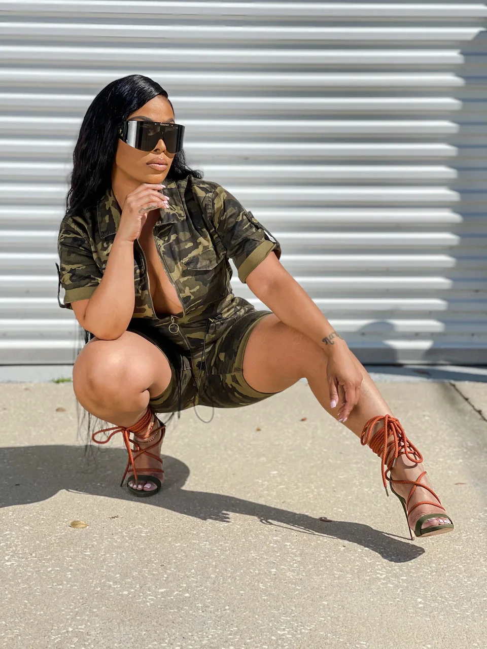 BA728 S to 5XL 2202 hot selling summer clothes plus size camouflage jumpsuits