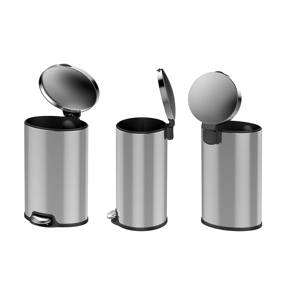 Industrial Luxury Metal Steel Foot Pedal Trash Can 40 Liter