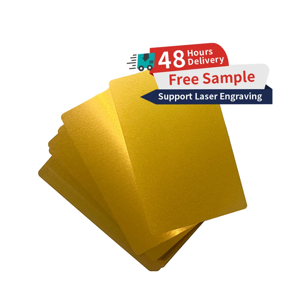 Good Price 0.2mm 0.8mm Customized Logo Standard Aluminum Blank Metal Business Cards Fibre laser engraving metal card