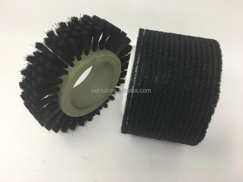Round Industrial Brush Roller Cleaning Brush With Nylon Bristle