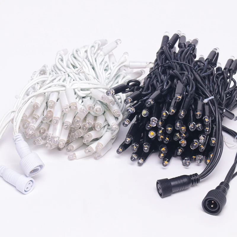 Commercial Custom 10m Holiday IP65 Waterproof Xmas Christmas Outdoor Tree decor White Rubber Cable Wire LED Fairy String Light