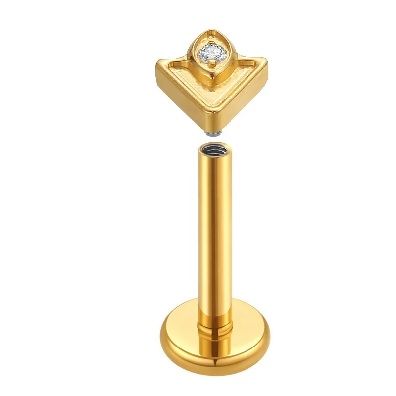 G23 titanium ASTM F136 Titanium 18k Позолоченные внутренние нити пирсинг для тела ювелирные изделия Labret Кольцо daith tragus модные украшения