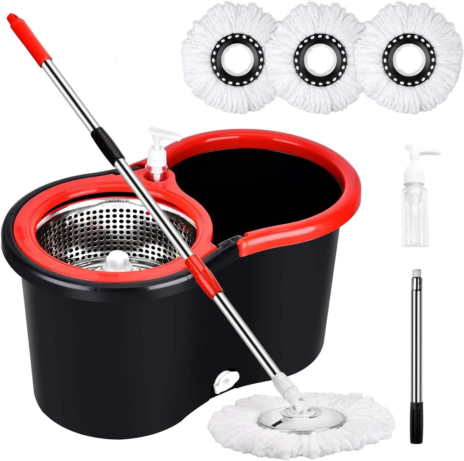 Hot sale factory best easy cleaning microfiber mops swivel spinning 360 rotating clean floor spin magic mop with plastic bucket